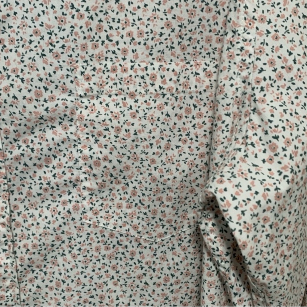 J. Crew Men's XXL 98% Cotton White Subtle Floral Button Up Shirt Slim Fit - Picture 7 of 8
